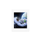 Astronaut on the Moon with beer Art Print Gallery Image 1