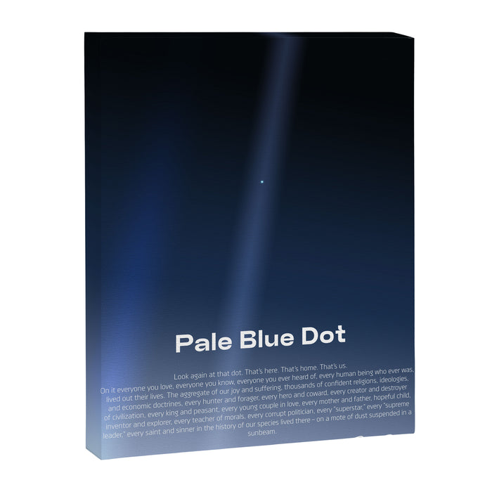 Pale Blue Dot poster, NASA Voyager 1 with Carl Sagan quote (vector art) Canvas Print Gallery Image 1