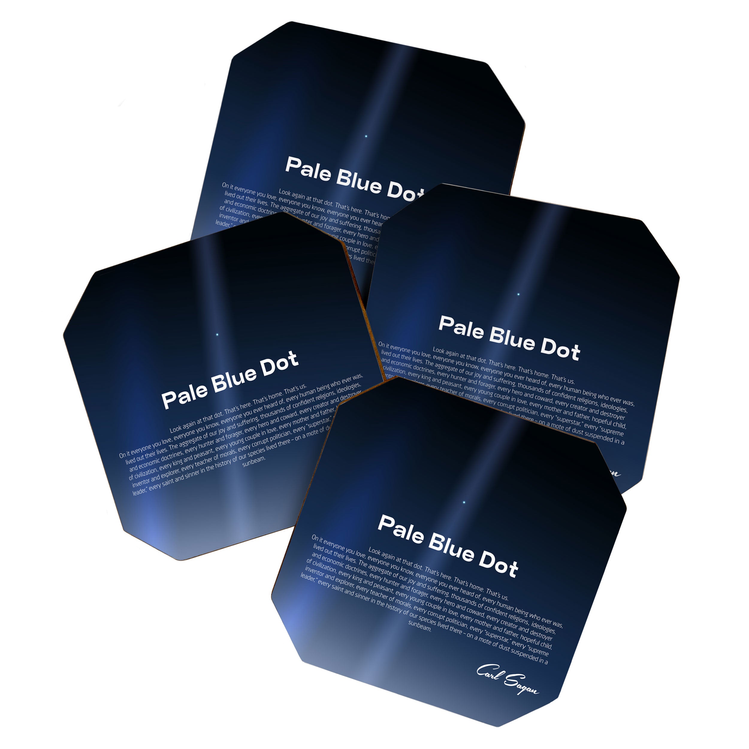 Pale Blue Dot poster, NASA Voyager 1 with Carl Sagan quote (vector art) Coaster Gallery Image 1
