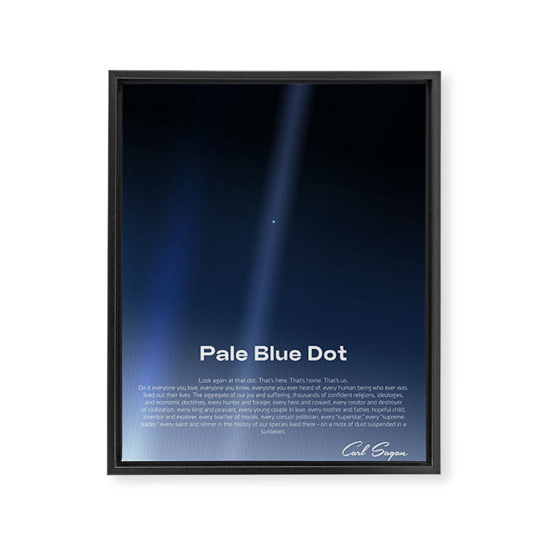 Pale Blue Dot poster, NASA Voyager 1 with Carl Sagan quote (vector art) Framed Canvas Print Gallery Image 6