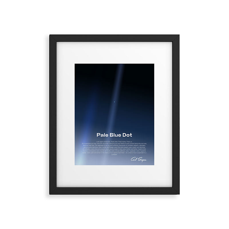 Pale Blue Dot poster, NASA Voyager 1 with Carl Sagan quote (vector art) Framed Art Print Gallery Image 5