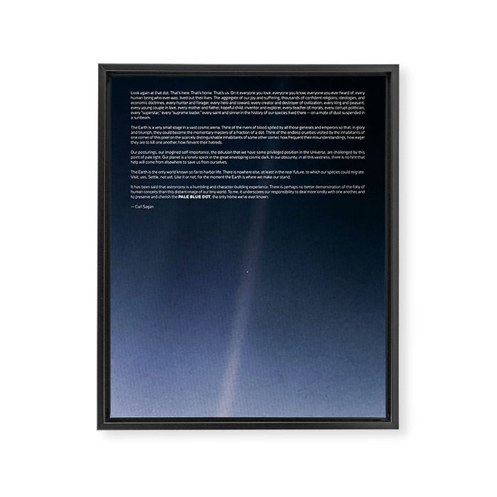 Pale Blue Dot â Voyager 1 (2020 rev.), quote Framed Canvas Print Gallery Image 1