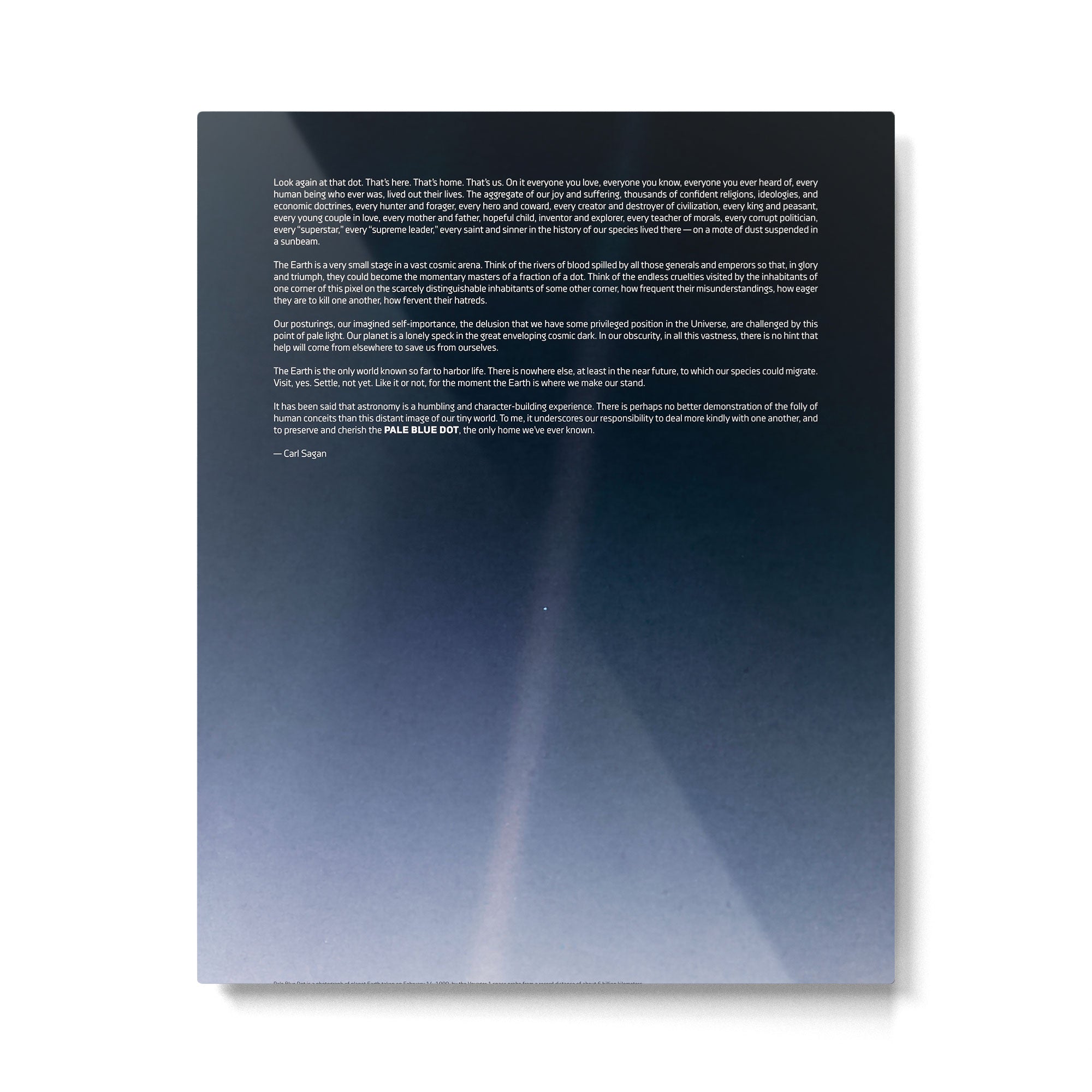 Pale Blue Dot â Voyager 1 (2020 rev.), quote Metal Print Gallery Image 4