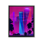 Synthwave Neon City #15: Vice city Framed Canvas Print Gallery Image 6