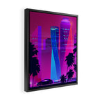 Synthwave Neon City #15: Vice city Framed Canvas Print Gallery Image 2