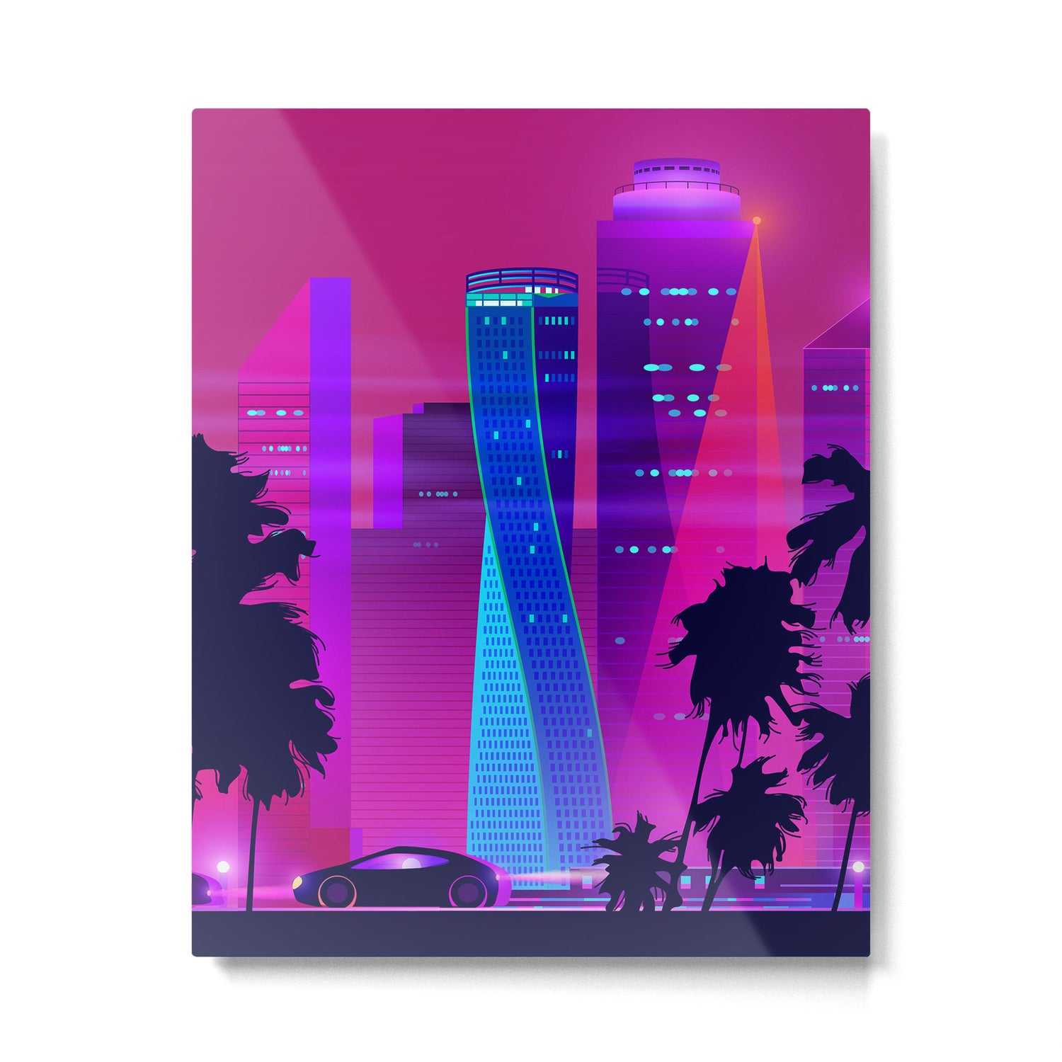 Synthwave Neon City #15: Vice city Metal Print Gallery Image 4