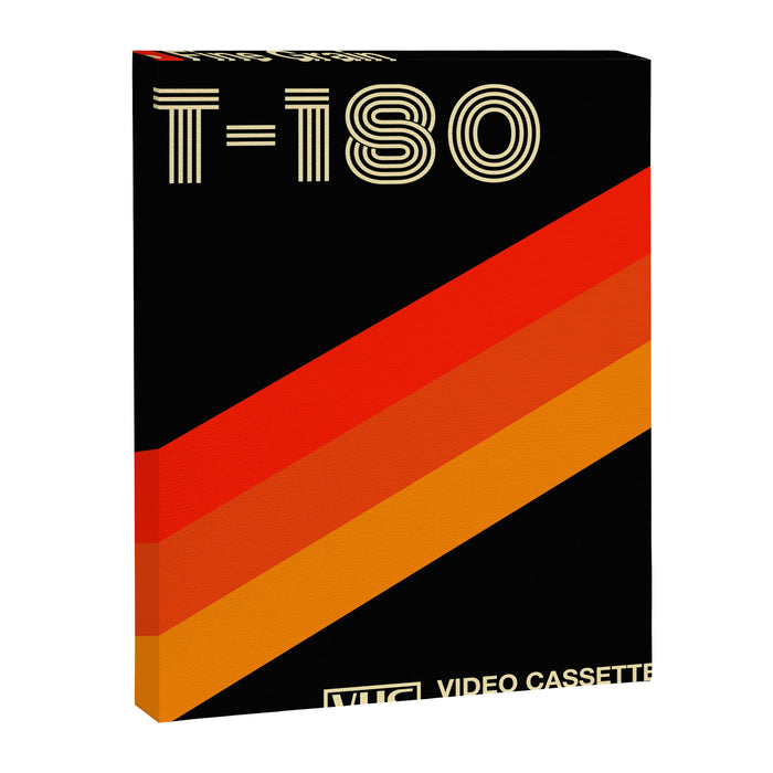 VHS cassette, case T-180 - retrowave poster, retrowave art Canvas Print Gallery Image 1