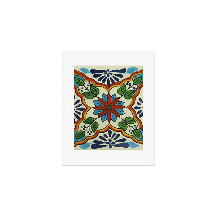Cross art nouveau mexican talavera tile azulejo interior design Art Print Gallery Image 1