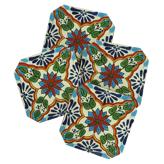 Cross art nouveau mexican talavera tile azulejo interior design Coaster Gallery Image 1