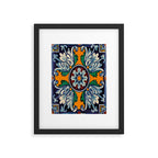 Mandala mexican talavera tile ceramic mosaic Framed Art Print Gallery Image 6