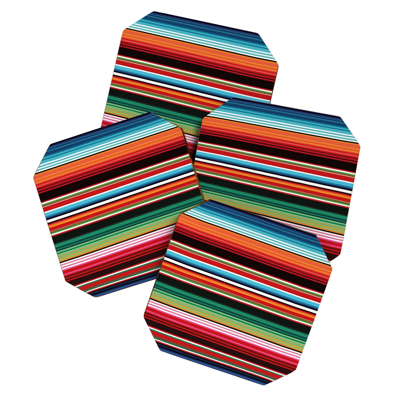 Sarape mexican blanket vibrant southwest modern serape pattern Coaster Gallery Image 1