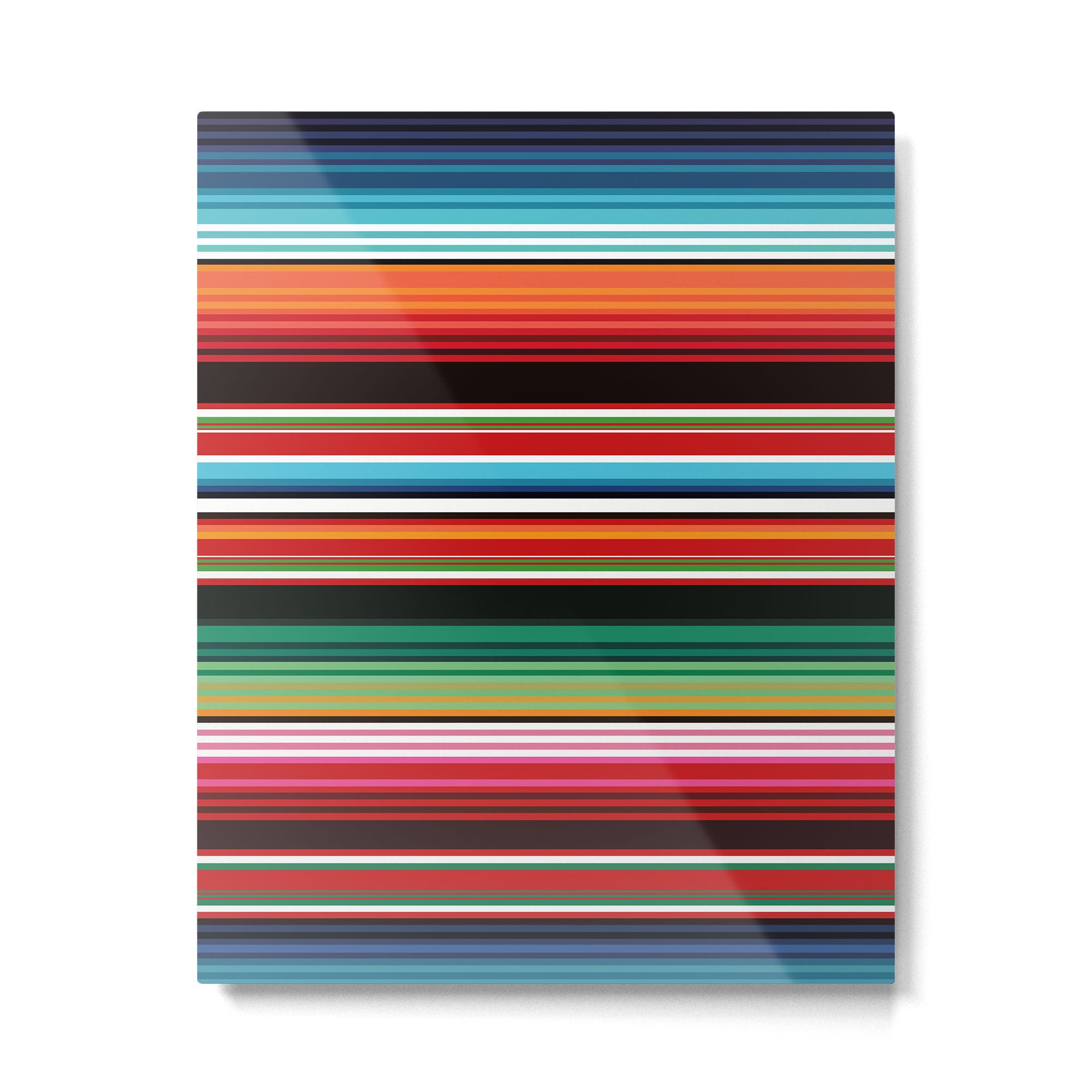 Sarape mexican blanket vibrant southwest modern serape pattern Metal Print Gallery Image 6