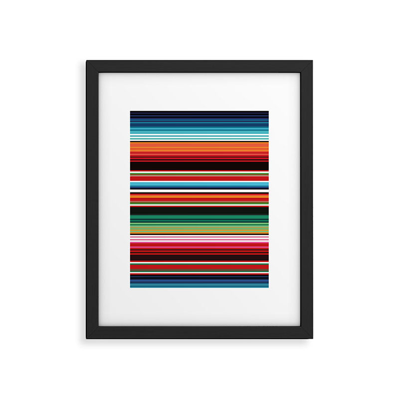 Sarape mexican blanket vibrant southwest modern serape pattern Framed Art Print Gallery Image 6