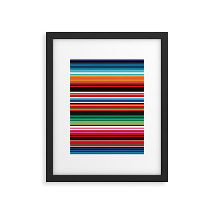 Sarape mexican blanket vibrant southwest modern serape pattern Framed Art Print Gallery Image 1