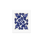 Talavera mexican tile traditional blue ceramic mosaic Art Print Gallery Image 1