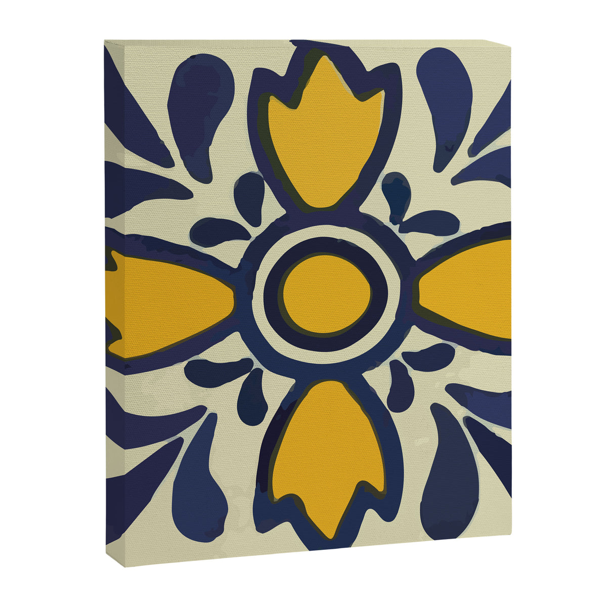 Yellow floral bold rustic talavera tile mexican interior design Canvas Print Gallery Image 8