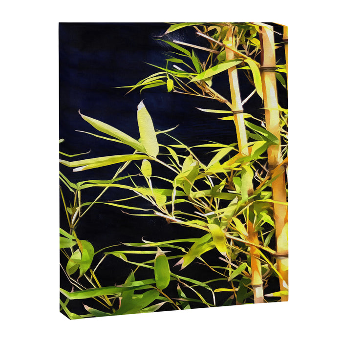 Bamboo On Black Canvas Print Gallery Image 1