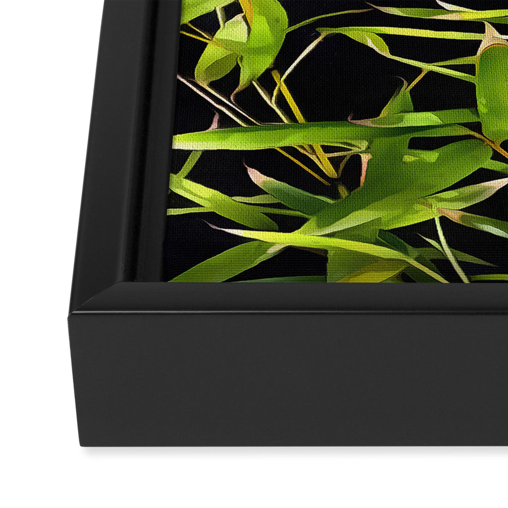 Bamboo On Black Framed Canvas Print Gallery Image 3