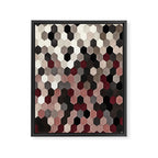 Hexagon Pattern In Gray and Burgundy Autumn Colors Framed Canvas Print Gallery Image 8