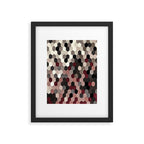 Hexagon Pattern In Gray and Burgundy Autumn Colors Framed Art Print Gallery Image 6