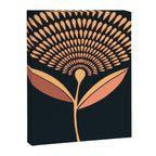 Mid Century Modern Dandelion Seed Head In Coral and Pink Canvas Print Gallery Image 8
