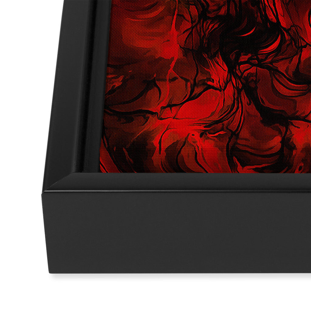 Nervous Energy Grungy Abstract Art  Red And Black Framed Canvas Print Gallery Image 3