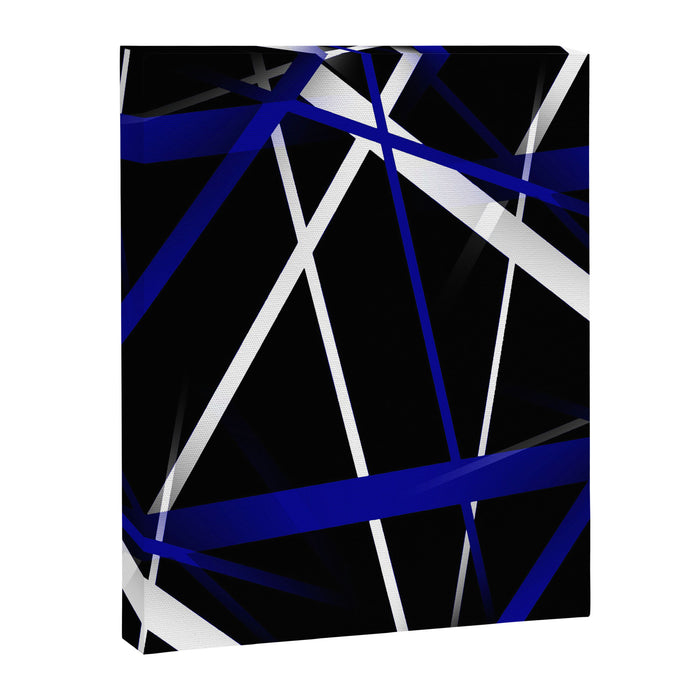 Seamless Abstract Royal Blue and White Lines Canvas Print Gallery Image 1