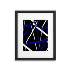 Seamless Abstract Royal Blue and White Lines Framed Art Print Gallery Image 6