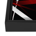 Seamless Red and White Stripes on A Black Background Framed Canvas Print Gallery Image 3