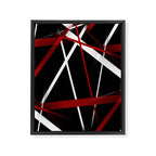 Seamless Red and White Stripes on A Black Background Framed Canvas Print Gallery Image 8