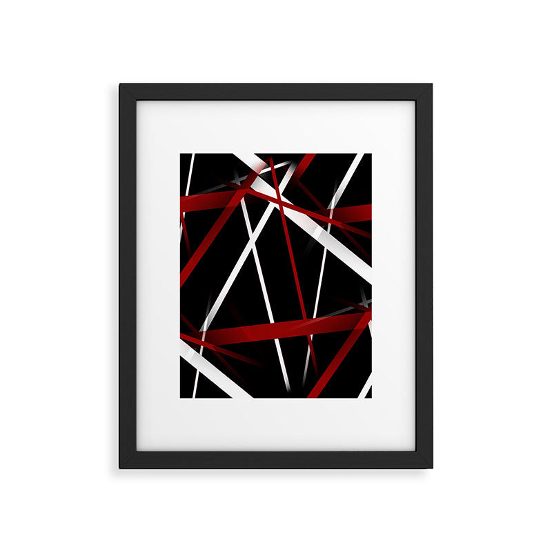 Seamless Red and White Stripes on A Black Background Framed Art Print Gallery Image 6