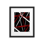 Seamless Red and White Stripes on A Black Background Framed Art Print Gallery Image 6