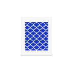 White Quatrefoil Pattern Outline With Royal Blue Background Art Print Gallery Image 1