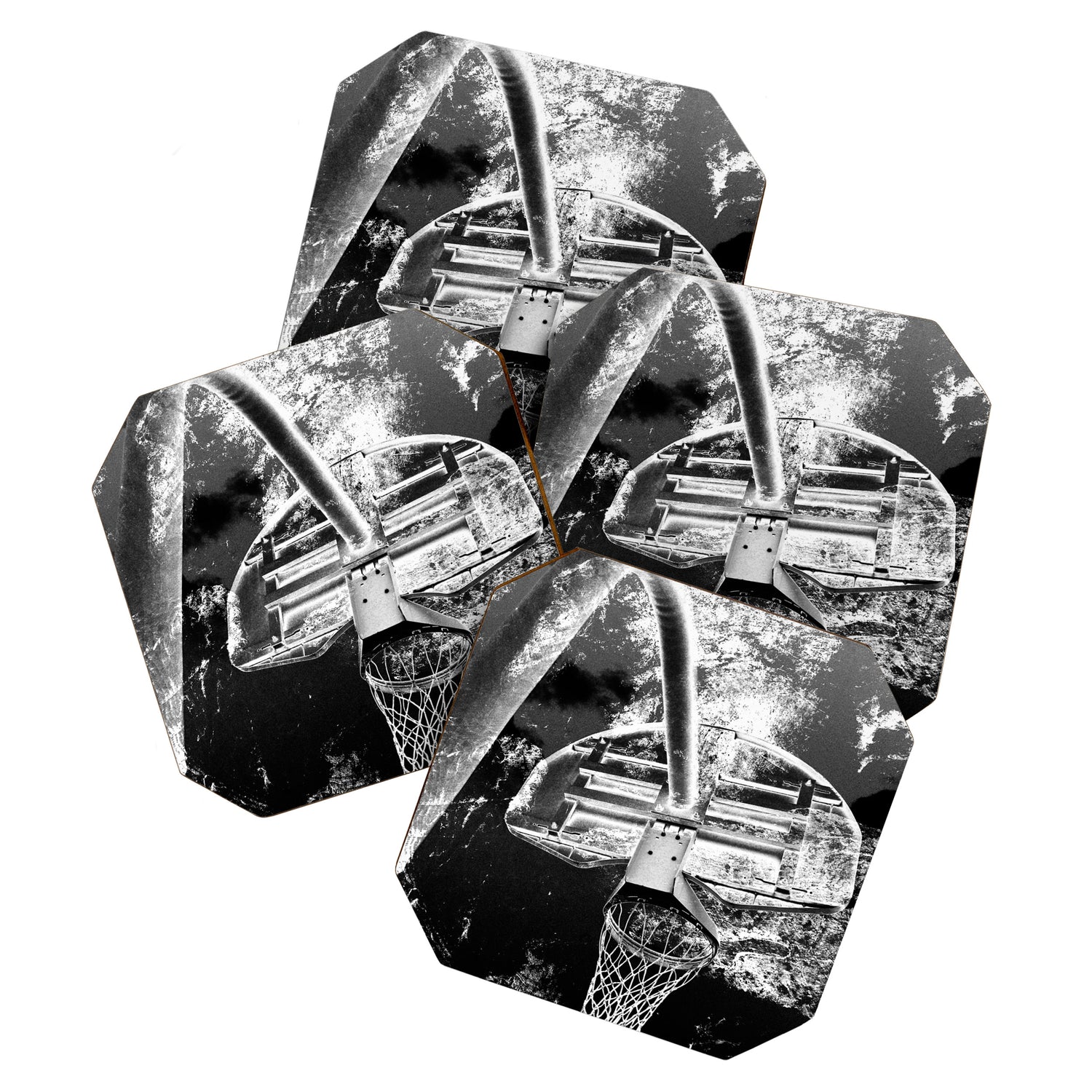 Black And White Basketball Art Coaster Gallery Image 1