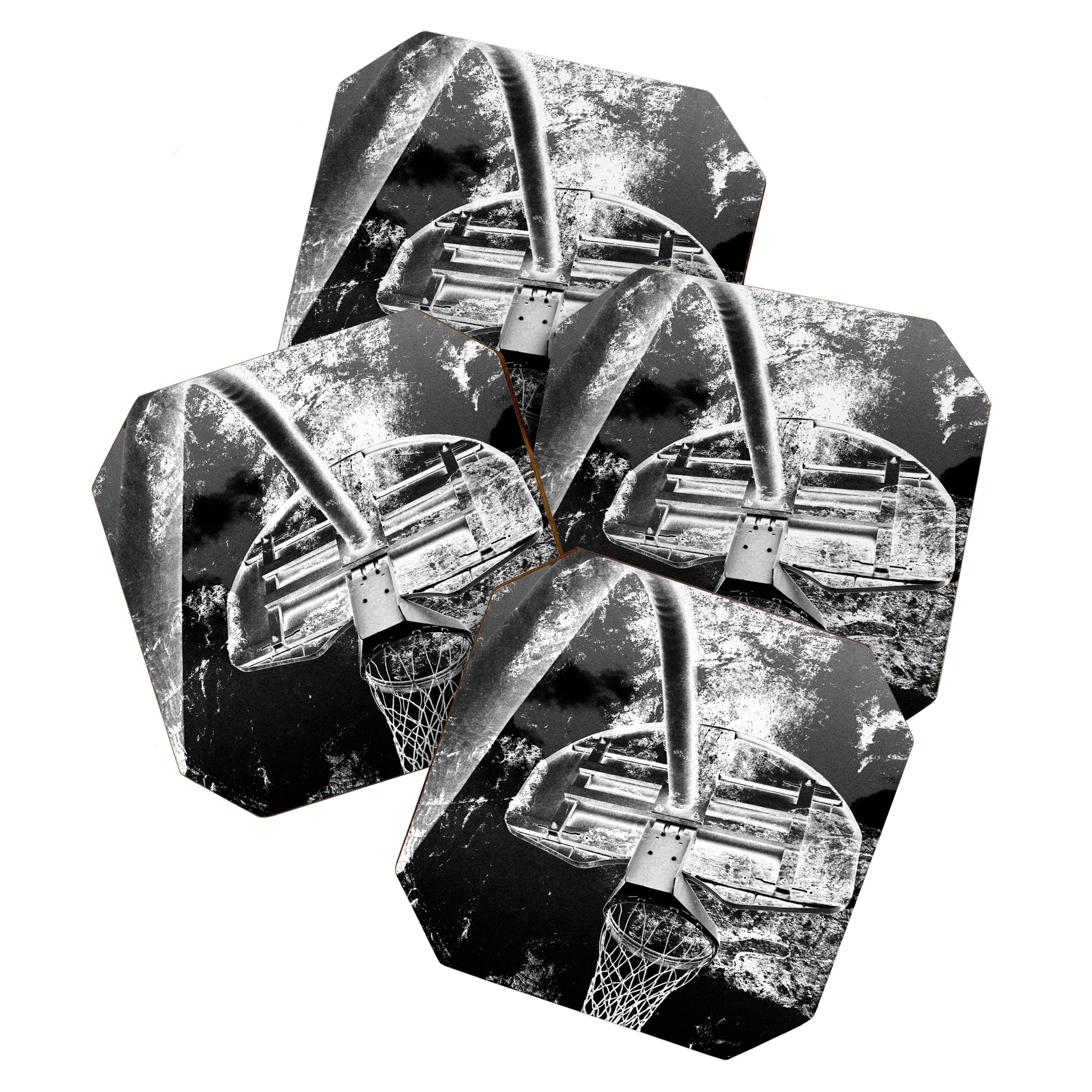 Black And White Basketball Art Coaster Gallery Image 1