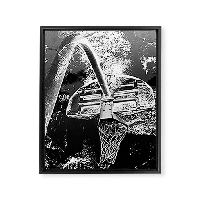 Black And White Basketball Art Framed Canvas Print Gallery Image 1