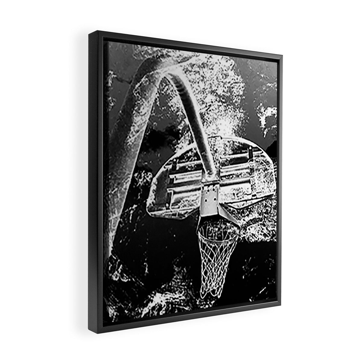 Black And White Basketball Art Framed Canvas Print Gallery Image 2