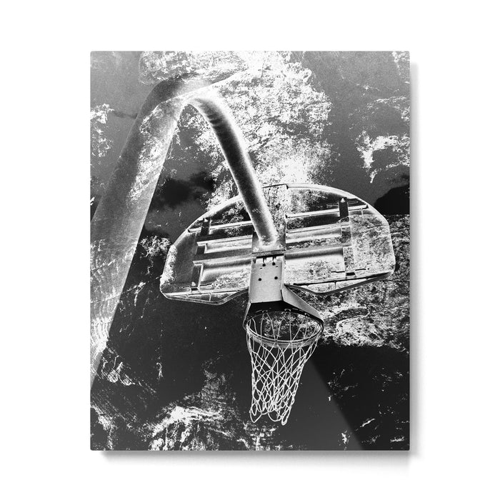 Black And White Basketball Art Metal Print Gallery Image 1