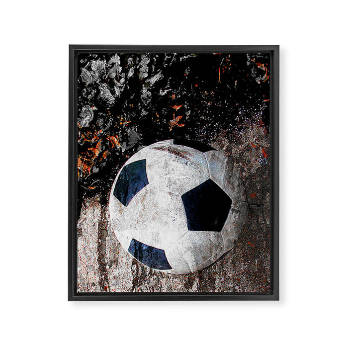 The soccer ball Framed Canvas Print Gallery Image 1