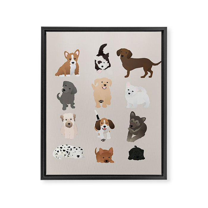 dogs Framed Canvas Print Gallery Image 1