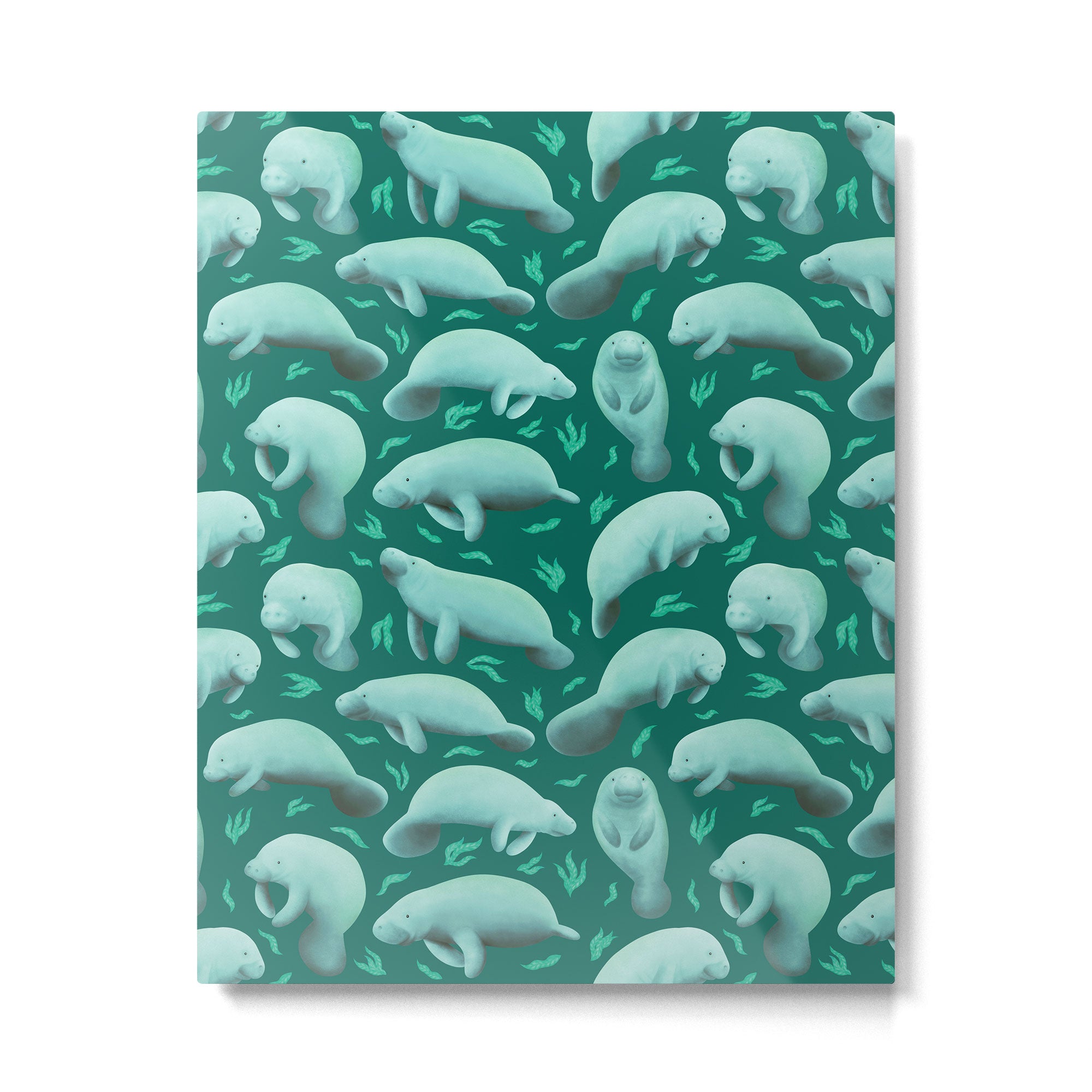 manatees (teal) Metal Print Gallery Image 6