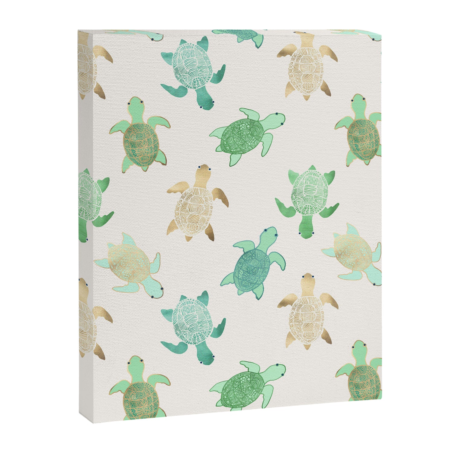 Gilded Jade & Mint Turtles Canvas Print Gallery Image 6