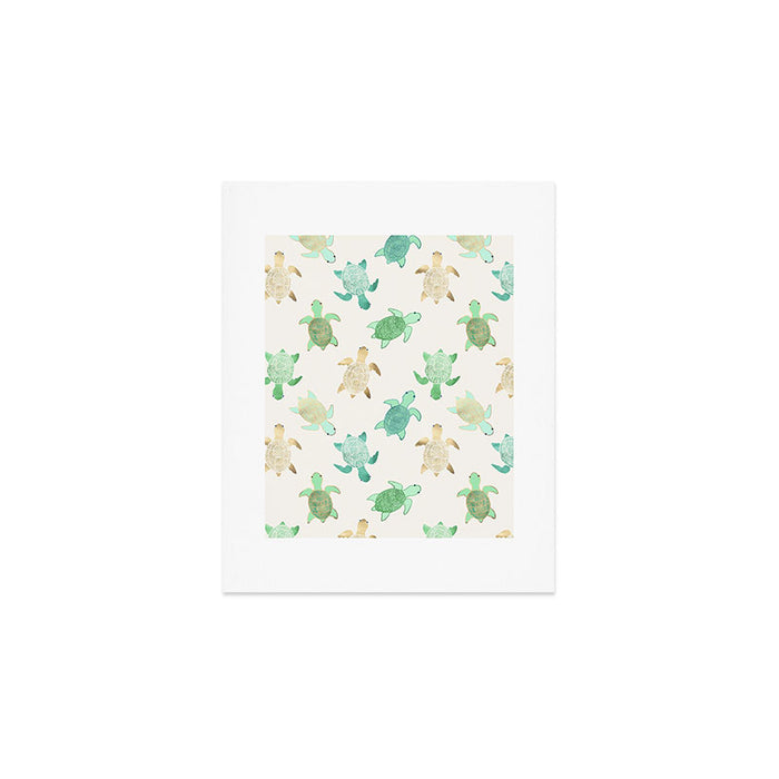 Gilded Jade & Mint Turtles Art Print Gallery Image 1