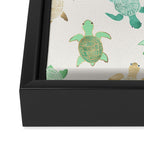 Gilded Jade & Mint Turtles Framed Canvas Print Gallery Image 3