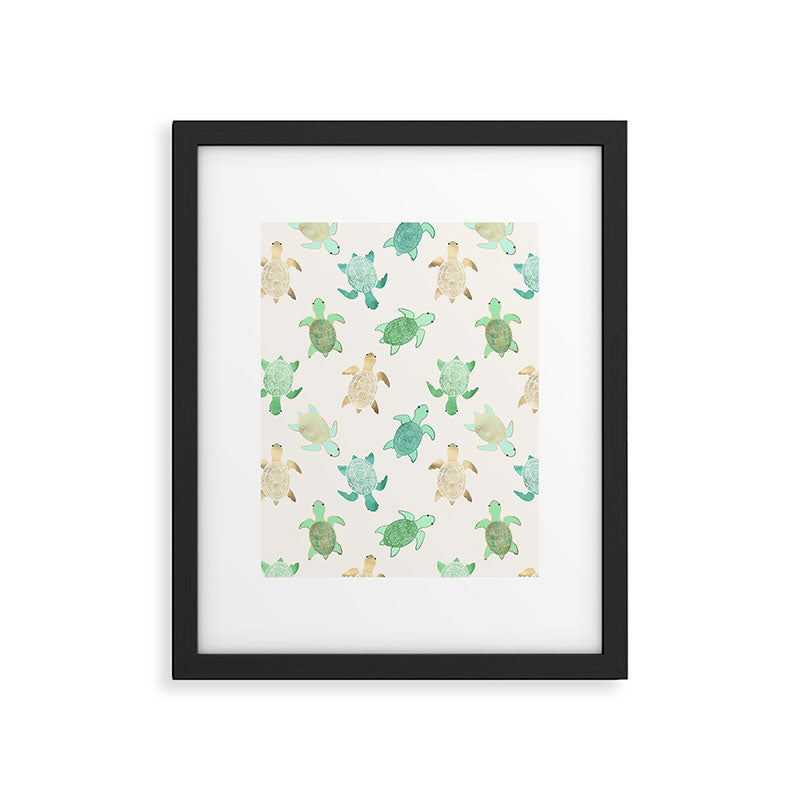 Gilded Jade & Mint Turtles Framed Art Print Gallery Image 5