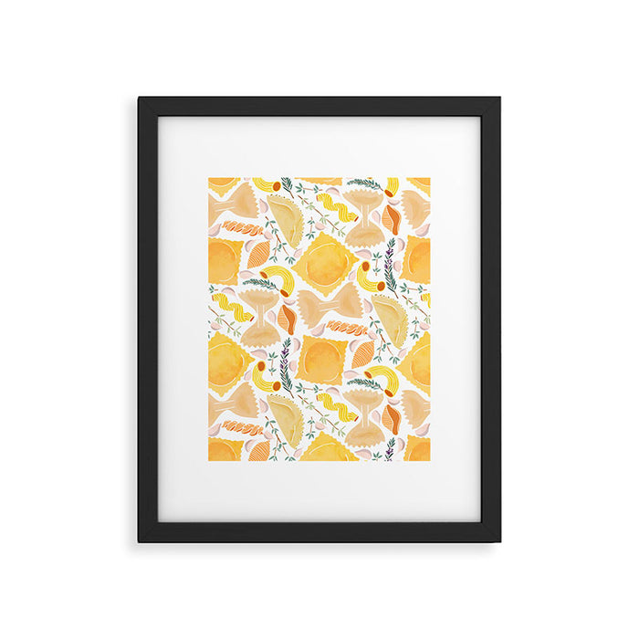 Pasta Pattern on White Framed Art Print Gallery Image 1