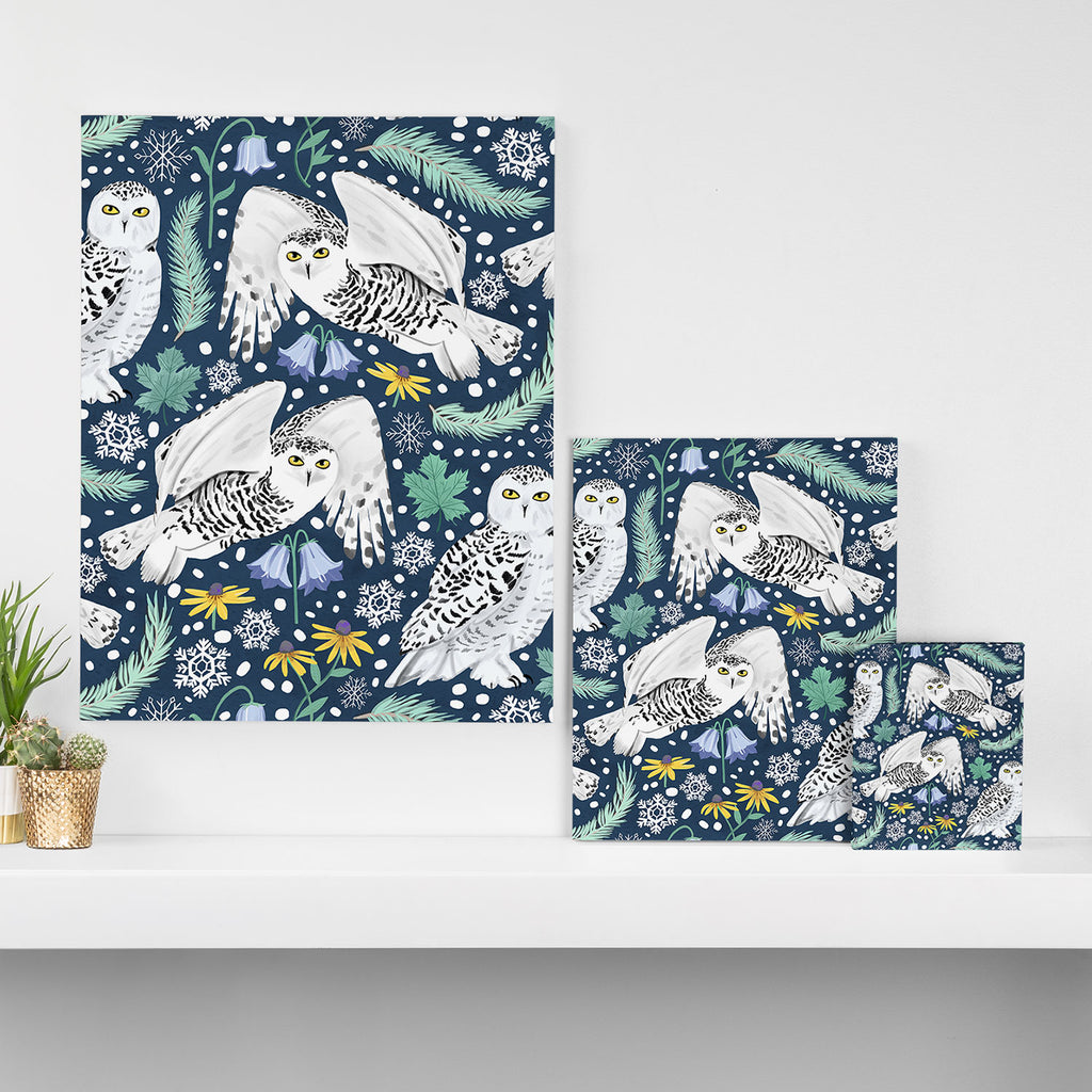 Snowy Owls on a Snowy Eve Canvas Print Gallery Image 3