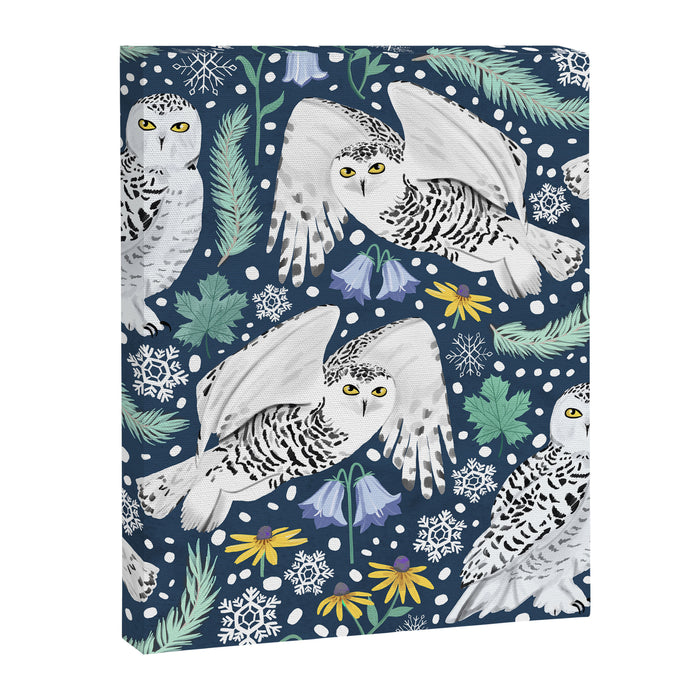 Snowy Owls on a Snowy Eve Canvas Print Gallery Image 1