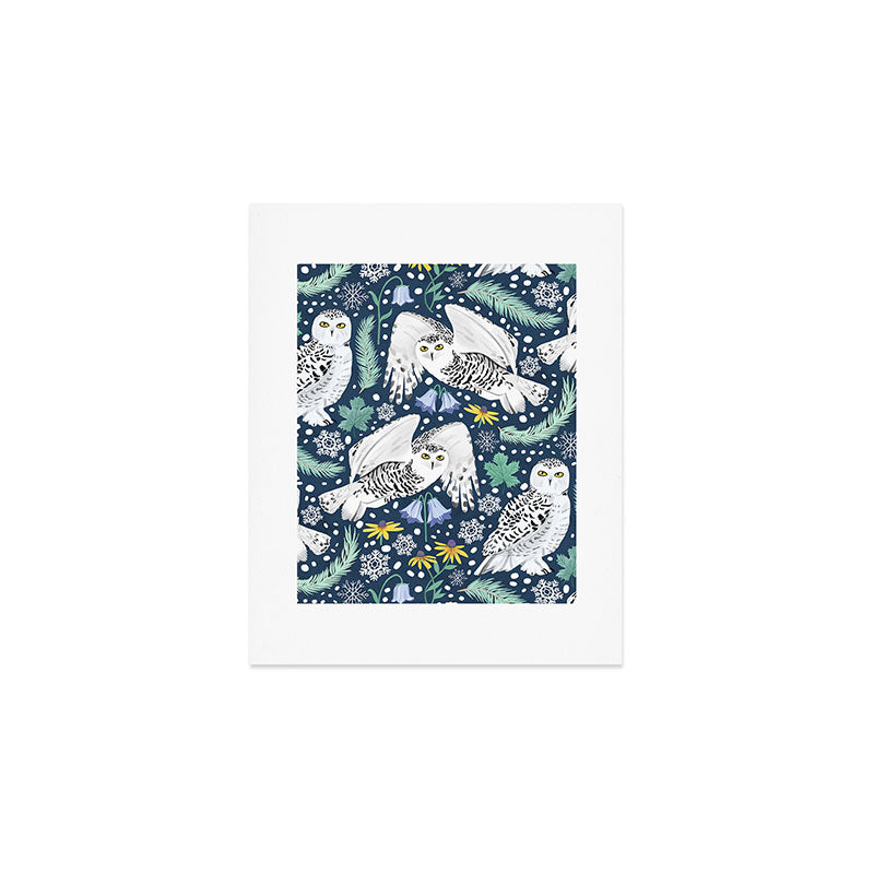 Snowy Owls on a Snowy Eve Art Print Gallery Image 1