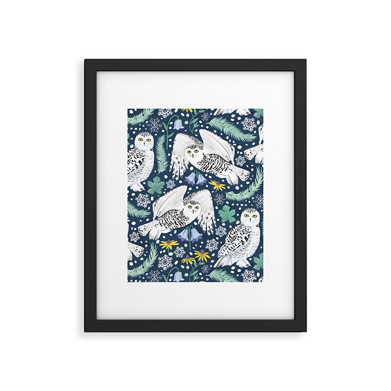 Snowy Owls on a Snowy Eve Framed Art Print Gallery Image 1